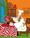 Cartoon: pizza all over the world (small) by Munguia tagged pizzapitch vermeer astronomer astro world pizza all over chef kitchen planet