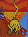 Cartoon: scream spermatozoid (small) by Munguia tagged munch scream spermatozoid bridge expresionist munguia parody art version spoof cartoon