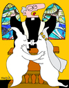 Cartoon: soulmates (small) by Munguia tagged souls,ghost,casa,fantasmas,bride,marry,married,wedding,priest,church