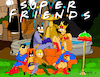 Cartoon: Super Friends (small) by Munguia tagged super,friends,dc,heros,superman,fountain,batman,aquaman,wonderwoman,batgirl,supergirl,tv,show,parodies,parody