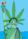 Cartoon: Too Much liberty statue (small) by Munguia tagged weed,marihuana,drugs,liberty,statue,new,york,leaf,green,parody,munguia