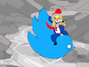 Cartoon: Twitter Bomb (small) by Munguia tagged donald,trump,twitter,bird,logo,red,hat,kubrick,droping,bomb,dr,strangelove,cowboy,stanley