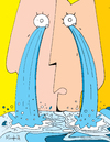 Cartoon: WaterFalls of cataract (small) by Munguia tagged eyes,waterfalls,woman,crying,water,river,blonde,girl,women,munguia,mujer,costa,rica,llorar,cartoon,caricatur,humor,grafico