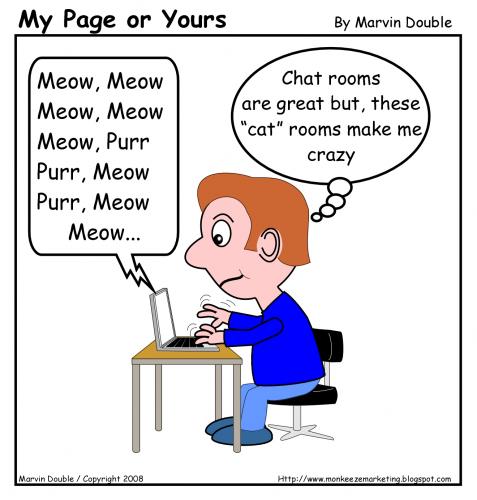 Cartoon: Cats online (medium) by mdouble tagged humor,humour,cartoon,joke,silly,gag,funny,animals,pets,internet,chat,chatting,rooms,room,