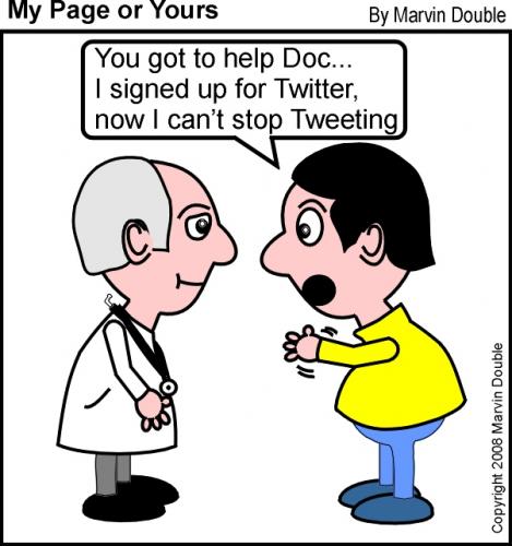 Cartoon: Help Me  Stop Tweeting (medium) by mdouble tagged cartoon,humor,social,networking,society,technology,communications,tweeting,