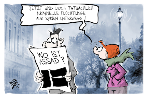 Cartoon: Assad flüchtet aus Syrien (medium) by Kostas Koufogiorgos tagged karikatur,koufogiorgos,assad,syrien,flucht,flüchtling,karikatur,koufogiorgos,assad,syrien,flucht,flüchtling