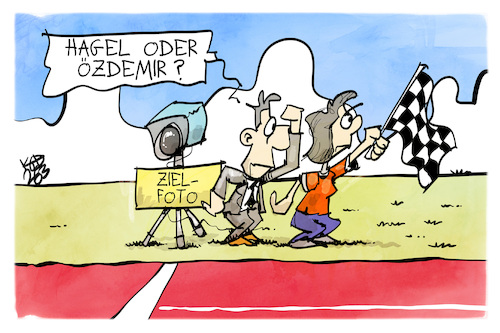 Cartoon: Baden-Württemberg (medium) by Kostas Koufogiorgos tagged karikatur,koufogiorgos,landtagswahl,baden,württemberg,zielfoto,özdemir,hagel,cdu,gruene,karikatur,koufogiorgos,landtagswahl,baden,württemberg,zielfoto,özdemir,hagel,cdu,gruene