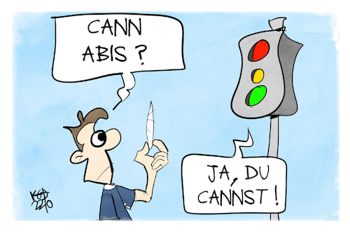 Cartoon: Cannabis-Legalisierung (medium) by Kostas Koufogiorgos tagged karikatur,koufogiorgos,cannabis,joint,legalisierung,ampel,rauchen,karikatur,koufogiorgos,cannabis,joint,legalisierung,ampel,rauchen