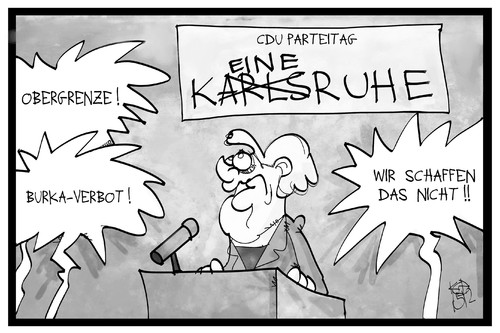 Cartoon: CDU-Parteitag (medium) by Kostas Koufogiorgos tagged karikatur,koufogiorgos,illustration,cartoon,cdu,parteitag,merkel,streit,ruhe,karlsruhe,lärm,partei,karikatur,koufogiorgos,illustration,cartoon,cdu,parteitag,merkel,streit,ruhe,karlsruhe,lärm,partei