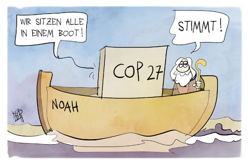 Cartoon: COP27 (medium) by Kostas Koufogiorgos tagged cop27,cop,klima,noah,schiff,boot,klimakonferenz,meer,cop27,cop,klima,noah,schiff,boot,klimakonferenz,meer