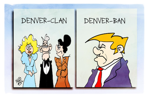 Cartoon: Denver-Ban (medium) by Kostas Koufogiorgos tagged karikatur,koufogiorgos,trump,colorado,denver,usa,karikatur,koufogiorgos,trump,colorado,denver,usa