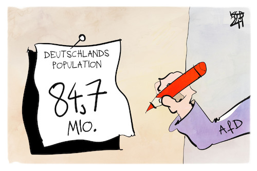 Cartoon: Deutsche Population (medium) by Kostas Koufogiorgos tagged karikatur,koufogiorgos,afd,population,deutschland,rotstift,karikatur,koufogiorgos,afd,population,deutschland,rotstift
