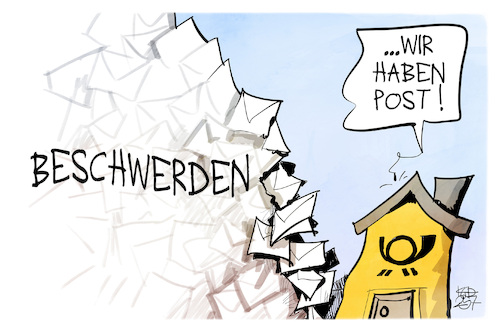 Cartoon: Deutsche Post (medium) by Kostas Koufogiorgos tagged karikatur,koufogiorgos,post,beschwerde,brief,postbote,karikatur,koufogiorgos,post,beschwerde,brief,postbote