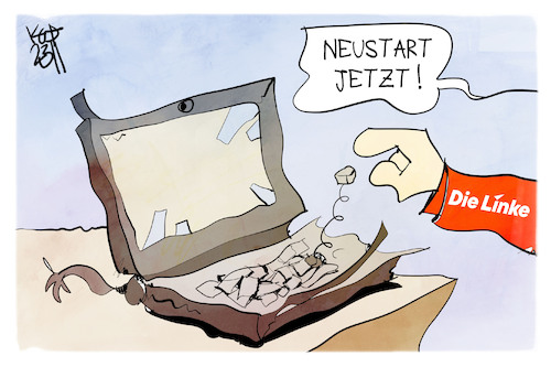 Cartoon: Die Linke (medium) by Kostas Koufogiorgos tagged karikatur,koufogiorgos,linke,parteitag,neustart,karikatur,koufogiorgos,linke,parteitag,neustart