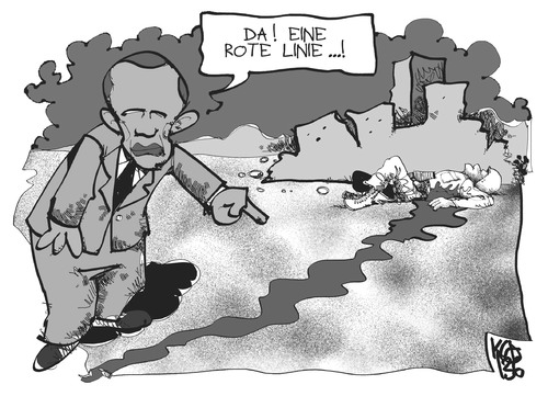 Cartoon: Die rote Linie (medium) by Kostas Koufogiorgos tagged obama,usa,syrien,assad,giftgas,bürgerkrieg,karikatur,koufogiorgos,obama,usa,syrien,assad,giftgas,bürgerkrieg,karikatur,koufogiorgos