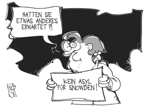 Cartoon: Edward Snowden (medium) by Kostas Koufogiorgos tagged snowden,merkel,asyl,regierung,whistleblower,nsa,karikatur,koufogiorgos,snowden,merkel,asyl,regierung,whistleblower,nsa,karikatur,koufogiorgos