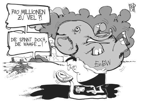 Cartoon: EnBW-Deal (medium) by Kostas Koufogiorgos tagged mappus,enbw,maden,wuerttemberg,energiekonzern,justiz,karikatur,koufogiorgos,mappus,enbw,maden,wuerttemberg,energiekonzern,justiz,karikatur,koufogiorgos