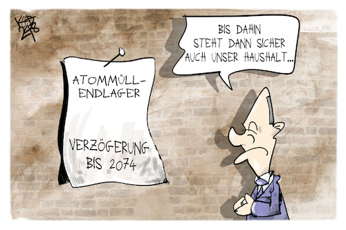 Cartoon: Endlagersuche (medium) by Kostas Koufogiorgos tagged karikatur,koufogiorgos,endlager,atommüll,scholz,haushalt,nuklear,karikatur,koufogiorgos,endlager,atommüll,scholz,haushalt,nuklear