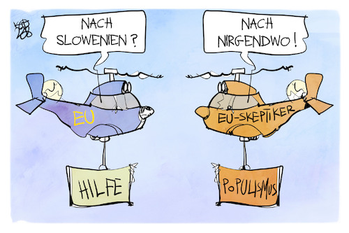 Cartoon: Europäische Solodarität (medium) by Kostas Koufogiorgos tagged karikatur,koufogiorgos,europa,eu,hubschrauber,slowenien,hilfe,populismus,karikatur,koufogiorgos,europa,eu,hubschrauber,slowenien,hilfe,populismus