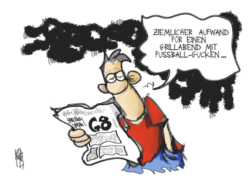 Cartoon: G8-Gipfel (medium) by Kostas Koufogiorgos tagged g8,gipfel,usa,camp,david,fussball,sport,politik,karikatur,kostas,koufogiorgos,g8,gipfel,usa,fussball