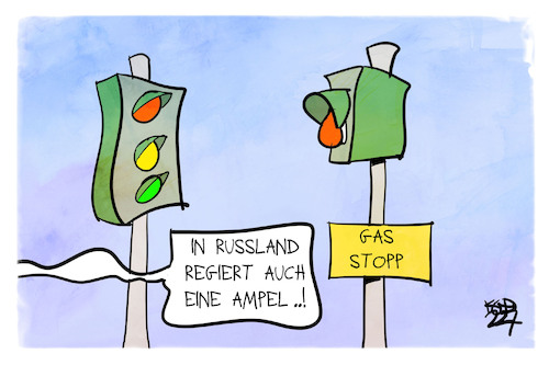Cartoon: Gas-Stopp (medium) by Kostas Koufogiorgos tagged karikatur,koufogiorgos,energie,krise,ampel,russland,stopp,gaslieferung,regierung,karikatur,koufogiorgos,energie,krise,ampel,russland,stopp,gaslieferung,regierung