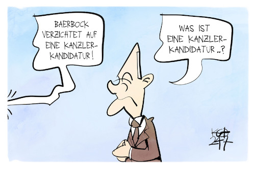 Cartoon: K-Frage (medium) by Kostas Koufogiorgos tagged karikatur,koufogiorgos,kanzler,frage,scholz,baerbock,karikatur,koufogiorgos,kanzler,frage,scholz,baerbock