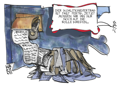 Cartoon: Koalitionsvertrag (medium) by Kostas Koufogiorgos tagged koalitionsvertrag,spd,cdu,union,groko,karikatur,koufogiorgos,koalitionsvertrag,spd,cdu,union,groko,karikatur,koufogiorgos