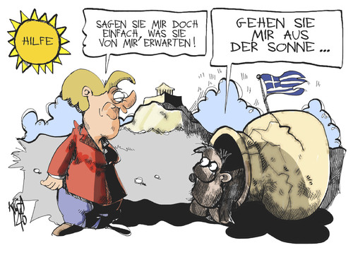 Cartoon: Merkel in Griechenland (medium) by Kostas Koufogiorgos tagged merkel,griechenland,diogenes,tonne,sonne,hilfe,europa,euro,schulden,krise,besuch,karikatur,kostas,koufogiorgos,merkel,griechenland,diogenes,tonne,sonne,hilfe,europa,euro,schulden,krise,besuch,karikatur,kostas,koufogiorgos