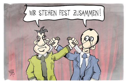 Cartoon: Merz und Söder (medium) by Kostas Koufogiorgos tagged karikatur,koufogiorgos,merz,söder,union,messer,dolch,karikatur,koufogiorgos,merz,söder,union,messer,dolch