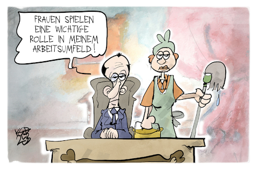 Cartoon: Merzens Frauenquote (medium) by Kostas Koufogiorgos tagged karikatur,koufogiorgos,merz,frauen,putzfrau,quote,cdu,gleichberechtigung,karikatur,koufogiorgos,merz,frauen,putzfrau,quote,cdu,gleichberechtigung