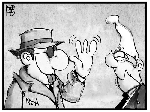 Cartoon: NSA (medium) by Kostas Koufogiorgos tagged karikatur,koufogiorgos,illustration,cartoon,nsa,agent,spion,spionage,michel,deutschland,usa,politik,karikatur,koufogiorgos,illustration,cartoon,nsa,agent,spion,spionage,michel,deutschland,usa,politik