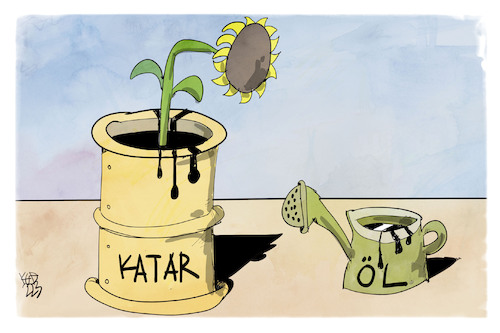 Cartoon: Öl aus Katar (medium) by Kostas Koufogiorgos tagged karikatur,koufogiorgos,grüne,habeck,öl,katar,sonnenblume,energie,karikatur,koufogiorgos,grüne,habeck,öl,katar,sonnenblume,energie