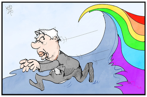 Cartoon: Orban hat Angst (medium) by Kostas Koufogiorgos tagged karikatur,koufogiorgos,illustration,cartoon,orban,welle,regenbogen,ungarn,homophobie,karikatur,koufogiorgos,illustration,cartoon,orban,welle,regenbogen,ungarn,homophobie