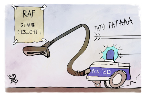 Cartoon: RAF (medium) by Kostas Koufogiorgos tagged karikatur,koufogiorgos,raf,terrorismus,staub,staubsauger,polizei,fahndung,karikatur,koufogiorgos,raf,terrorismus,staub,staubsauger,polizei,fahndung