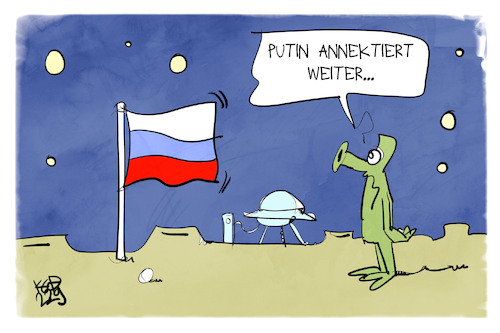 Cartoon: Russland annektiert (medium) by Kostas Koufogiorgos tagged karikatur,koufogiorgos,putin,annexion,russland,alien,weltall,karikatur,koufogiorgos,putin,annexion,russland,alien,weltall