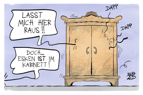 Cartoon: Saskia Esken (medium) by Kostas Koufogiorgos tagged karikatur,koufogiorgos,esken,kabinett,regierung,schrank,karikatur,koufogiorgos,esken,kabinett,regierung,schrank