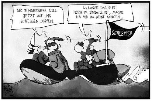 Cartoon: Schlepper (medium) by Kostas Koufogiorgos tagged karikatur,koufogiorgos,illustration,cartoon,schlepper,meer,boot,g36,schießen,treffen,militär,angriff,bundeswehr,gewehr,flüchtlingskrise,mafia,menschenhandel,karikatur,koufogiorgos,illustration,cartoon,schlepper,meer,boot,g36,schießen,treffen,militär,angriff,bundeswehr,gewehr,flüchtlingskrise,mafia,menschenhandel