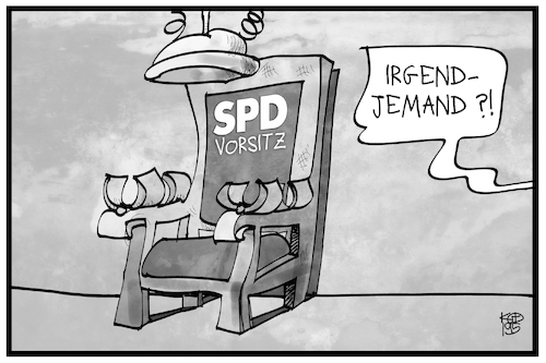 Cartoon: SPD-Vorsitz (medium) by Kostas Koufogiorgos tagged karikatur,koufogiorgos,illustration,cartoon,spd,vorsitz,stuhl,elektrisch,hinrichtung,sozialdemokraten,karikatur,koufogiorgos,illustration,cartoon,spd,vorsitz,stuhl,elektrisch,hinrichtung,sozialdemokraten