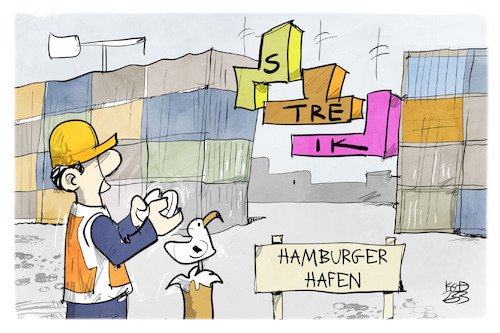 Cartoon: Streik am Hamburger Hafen (medium) by Kostas Koufogiorgos tagged karikatur,koufogiorgos,hafen,hamburg,tetris,spiel,logistik,karikatur,koufogiorgos,hafen,hamburg,tetris,spiel,logistik