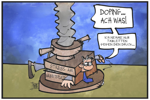 Cartoon: Stress am Arbeitsplatz (medium) by Kostas Koufogiorgos tagged stress,stress