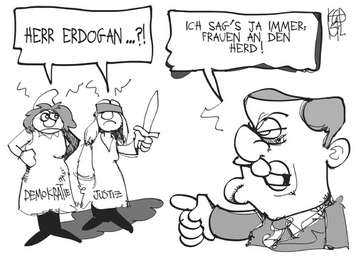 Cartoon: Türkei (medium) by Kostas Koufogiorgos tagged frauen,demokratie,justiz,erdogan,türkei,karikatur,koufogiorgos,türkei,erdogan,justiz,demokratie,frauen,karikatur,koufogiorgos