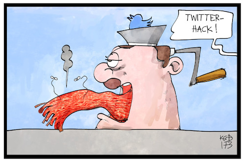 Cartoon: Twitter-Hack (medium) by Kostas Koufogiorgos tagged karikatur,koufogiorgos,illustration,cartoon,twitter,hack,erdogan,beleidigung,tuerkei,angriff,karikatur,koufogiorgos,illustration,cartoon,twitter,hack,erdogan,beleidigung,tuerkei,angriff