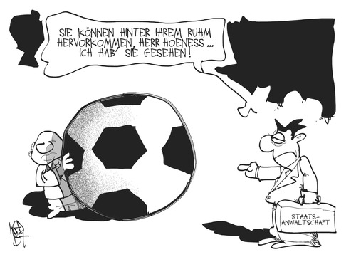 Cartoon: Uli Hoeneß (medium) by Kostas Koufogiorgos tagged hoeness,steuerhinterziehung,steuersünder,staatsanwalt,fussball,ruhm,karikatur,koufogiorgos,bayern,muenchen,hoeness,steuerhinterziehung,steuersünder,staatsanwalt,fussball,ruhm,karikatur,koufogiorgos,bayern,muenchen
