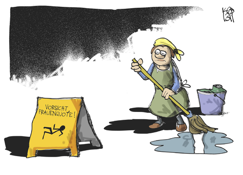 Cartoon: Vorsicht Frauenquote! (medium) by Kostas Koufogiorgos tagged frauenquote,frau,arbeit,aufsichtsrat,gleichberechtigung,karikatur,koufogiorgos,frauenquote,frau,arbeit,aufsichtsrat,gleichberechtigung,karikatur,koufogiorgos