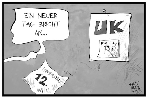 Cartoon: Wahl UK (medium) by Kostas Koufogiorgos tagged karikatur,koufogiorgos,illustration,cartoon,freitag,unglück,13,brexit,wahl,karikatur,koufogiorgos,illustration,cartoon,freitag,unglück,13,brexit,wahl