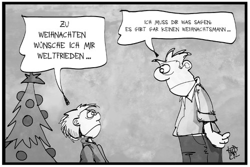 Cartoon: Weltfrieden (medium) by Kostas Koufogiorgos tagged wünsche,an,den,weihnachtsmann,wünsche,an,den,weihnachtsmann