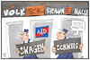 Cartoon: AfD-Bundesparteitag (small) by Kostas Koufogiorgos tagged karikatur,koufogiorgos,illustration,cartoon,afd,bundesparteitag,braunschweig,volkswagen,vw,betriebsrat,schriftzug,umgestaltung,partei,protest