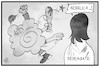 Cartoon: AfD-Machtkampf (small) by Kostas Koufogiorgos tagged karikatur,koufogiorgos,illustration,cartoon,afd,machtkampf,kalbitz,demokratie,streit,partei