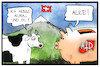 Cartoon: AfD-Parteispenden (small) by Kostas Koufogiorgos tagged karikatur,koufogiorgos,illustration,cartoon,afd,sparschwein,schweiz,parteispende,kuh,alice,partei,geld