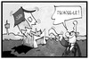Cartoon: AfD-Spaltung (small) by Kostas Koufogiorgos tagged karikatur,koufogiorgos,illustration,cartoon,afd,baden,württemberg,stuttgart,partei,zerfall,spaltung,tschüssle,abschied,michel,schwäbisch